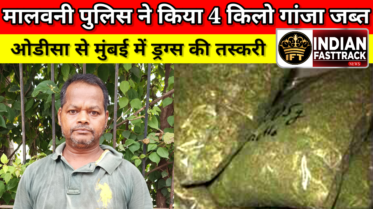 4 किलो गांजे के साथ ओड़ीसा के नागरिक को मालवनी पुलिस ने किया गिरफ्तार