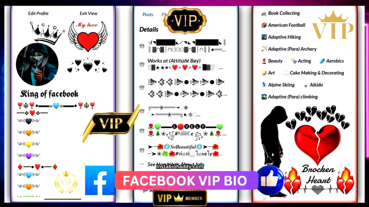 🌟 Facebook VIP Stylish Bio Collection (100+ Examples)