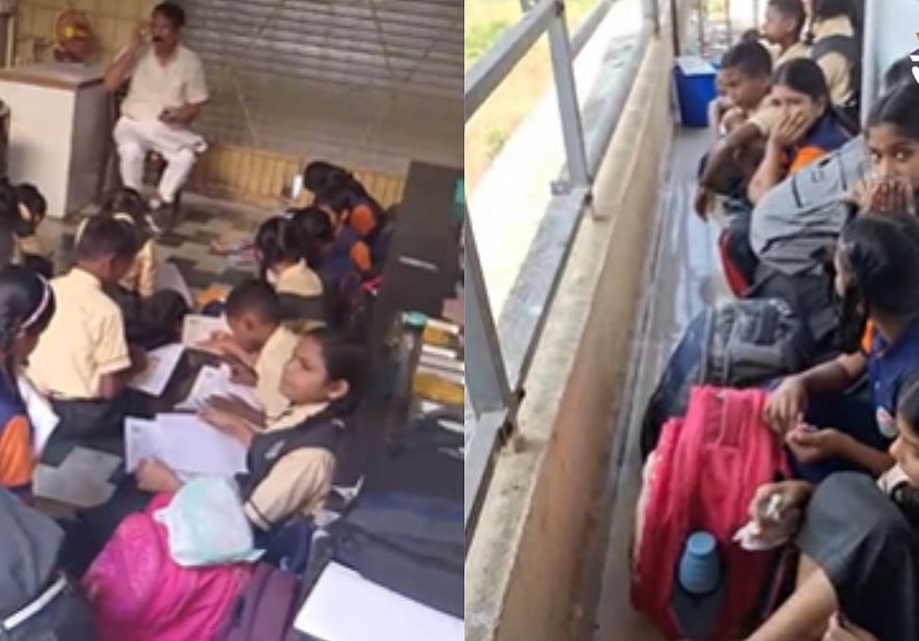 मालाड में स्कूल विवाद: बच्चों को क्लासरूम की जगह हो रही है गलियारे में पढ़ाई