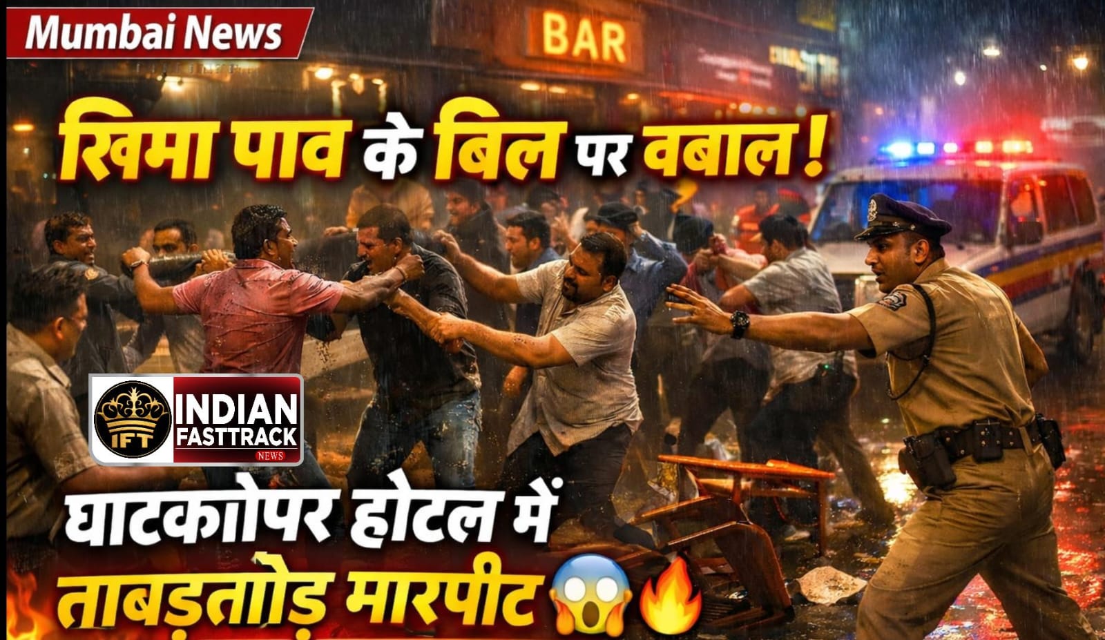 खिमा पाव के बिल पर बवाल! Ghatkopar Hotel में आधी रात को ताबड़तोड़ मारपीट, 14 पर केस दर्ज