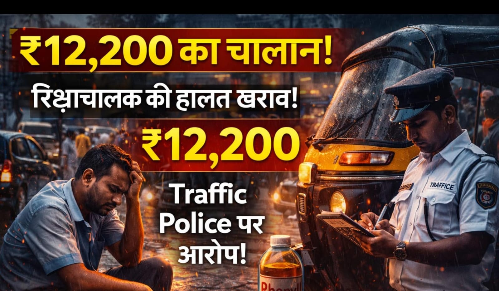 Mumbai Shocker: ₹12,200 Fine के बाद रिक्षाचालक ने पी लिया Phenyl! Traffic Police पर गंभीर आरोप, Vile Parle में बवाल