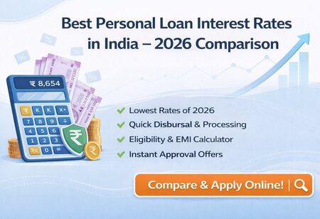Personal loan interest rates in India 2026 comparison chart with EMI and bank offers