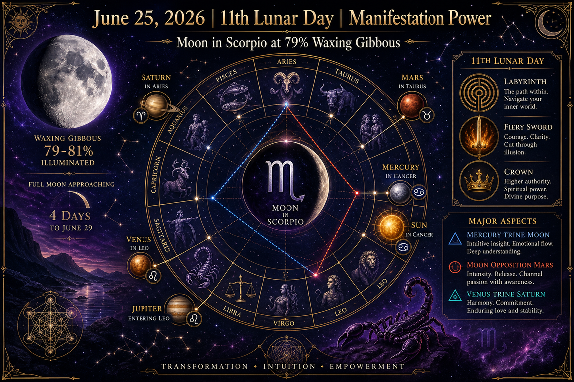 🌙 REAL-TIME ASTROLOGY FORECAST – JUNE 25, 2026