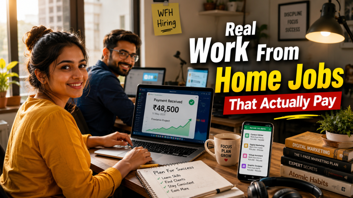 Find the best Work from home jobs in India for students, women, and freshers with salary, trusted platforms, scam alerts, and remote career tips.
