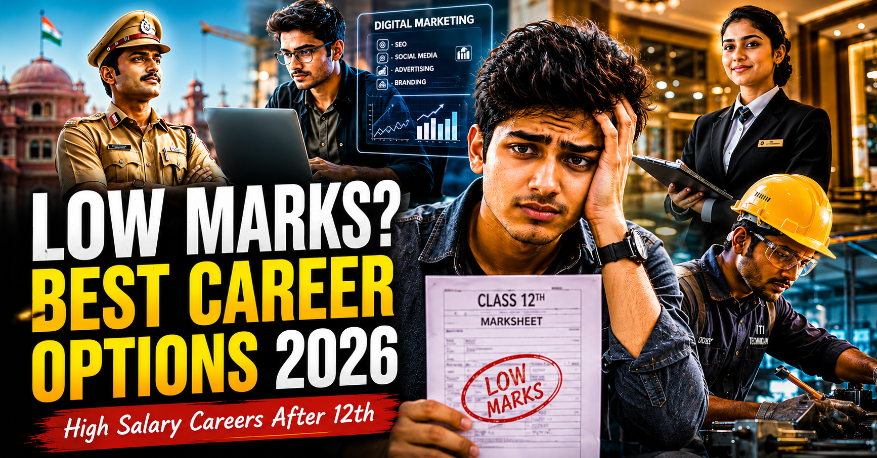 Best Career Options After 12th with Low Marks That Still Pay Well